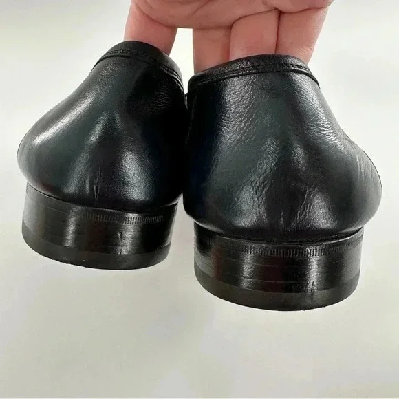 Bally mens dress shoes 12 black leather tassel penny loafers vintage 89s 90s Bally mens dress shoes 12 black leather tassel penny loafers  main image 2